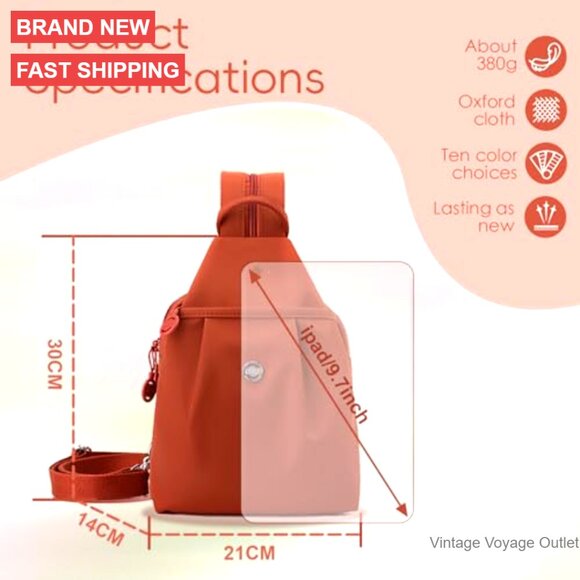 Convertible Backpack Crossbody Bag, Oxford Cloth, Water Resistant, Multi-Pocket main image 6